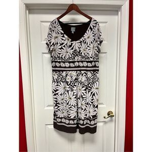 Rabbit Rabbit Rabbit Women Brown Floral Cinch Back Dress sz 24W